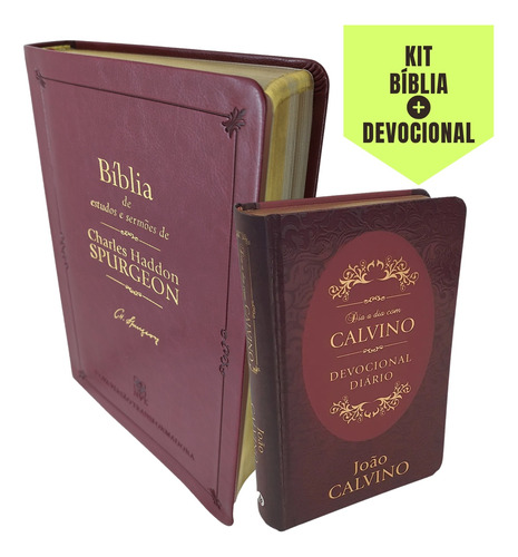 Kit - Bíblia Sagrada De Estudos Nvt + Devocional Com Calvino