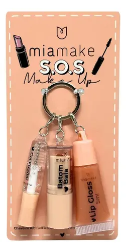 Mia Make S.o.s Make Up - Kit Chaveiro Gloss 3 Em 1