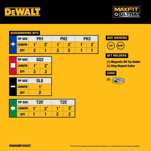 Dewalt Maxfit Ultra Juego Puntas Atornillar C Estuche 30 Pzs