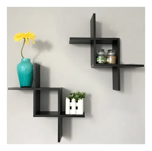Greenco Criss Cross Intersecting - Estanteria Flotante Para
