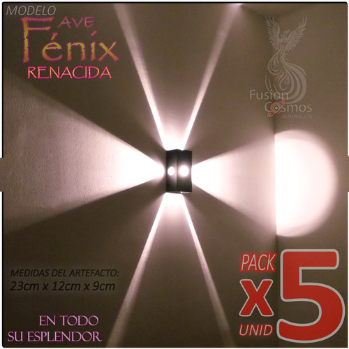 Aplique Pared Interior - Efecto Ave Fénix Rayo X- Kit X5unid
