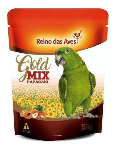 Ração Gold Mix Papagaio 500g Reino Das Aves