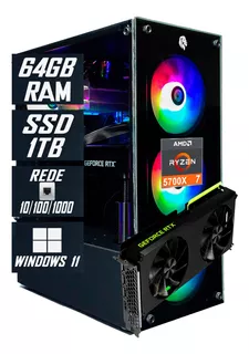 Pc Gamer Ryzen 7 5700x Ssd 1tb 64gb Ddr4 Rtx 3060ti 8gb B550