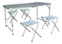 Comprar Conjunto De Camping Cinza 5 Peças Mesa E 4 Bancos