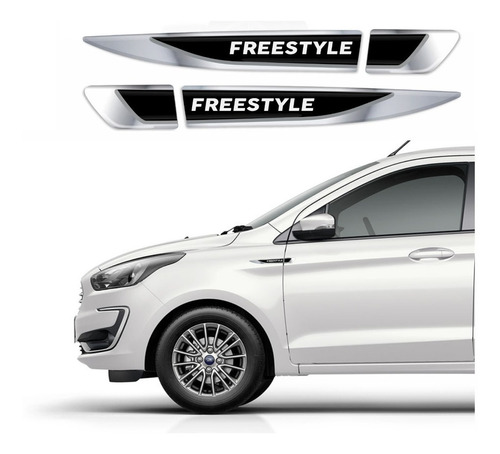 Adesivo Aplique Lateral Ford Ka Freestyle Cromado Res34