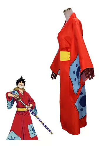 Monkey D Luffy Anime quimono vestido, Wano Country Arc Cosplay