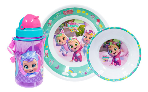 Scool - Set Melamine Con Botella Cry Babies