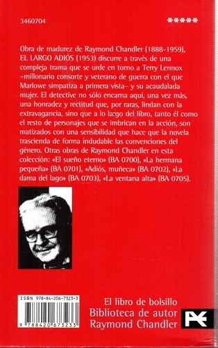 El Largo Adiós, De Raymond Chandler. Editorial Alianza En Español