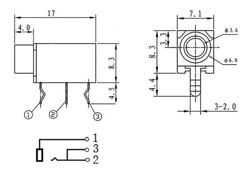 Jack Hembra Monofonico Pcb 3.5mm Pack 10 Unidades