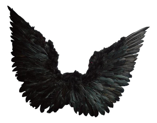 Disfraz De Ángel Con Alas De Ángel, Alas De Plumas A Negro