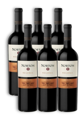 Norton Reserva Vino Merlot Caja X6u 750ml Luján De Cuyo