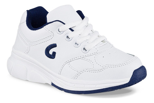 Tenis Colegial Gomyschool C New Bco-azul Unisex Los Gomosos