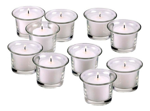 30 X Velas Votivas Rechauds Copo Porta Velas Vidro - 7hrs