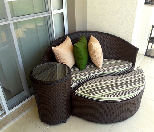 Sofá Chaise Dubai 1.60 Cm Fibra Sintética Vime Varanda