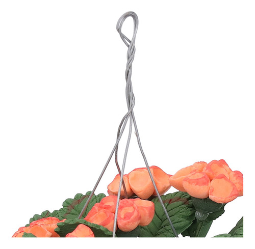 De Decoración De Cesta De Flores Colgante En Miniatura 1:12