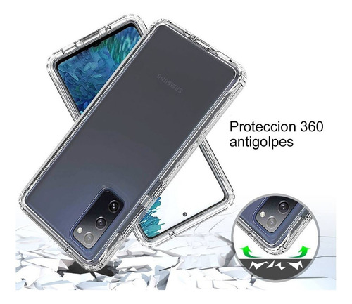 Funda 2 En 1 Uso Rudo For Modelos Oppo Bicolor Transparente