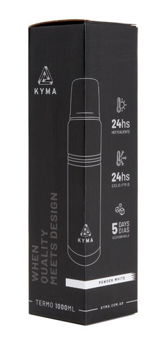 Imagen 6 de 10 de Termo Kyma 1 Litro - Tapón Matero Ideal - Caja - 1º Calidad