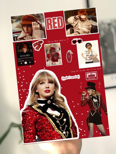 Taylor Swift Red Collage Personalizado Regalo 20x30cm Deco