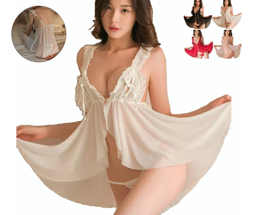 Conjunto Sensual De Encaje Pijama Y Ropa Interior Para Mujer