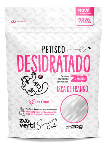 Snack Papapets Cat Simon S Isca De Frango 20g