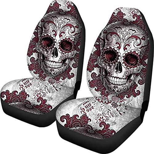 Aoopistc Retro Red Skull Car Seat Cubre Protector De Vehícul