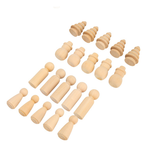 Juego De 40 Muñecos Con Pinzas De Madera Para Decoración Del