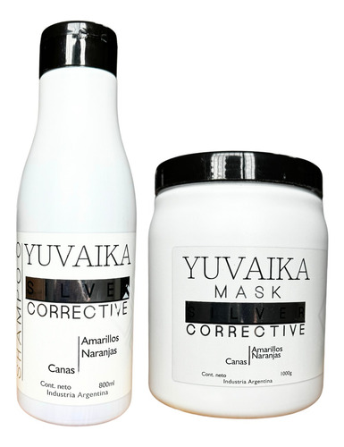 Shampoo Silver Corrective 800ml Y Mascara 1000g Yuvaika