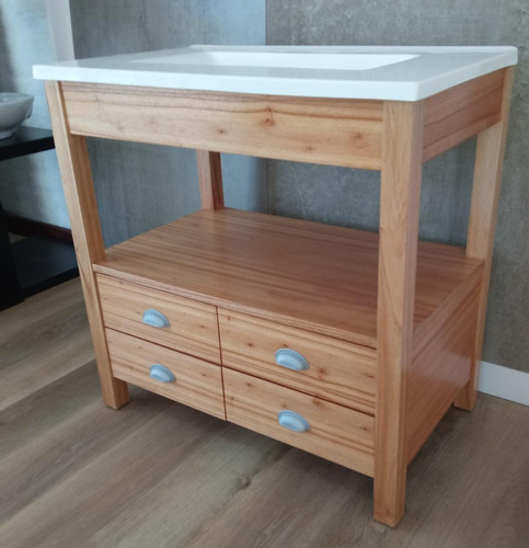 Vanitory 83x50 Cm Color Miel 4 Cajones