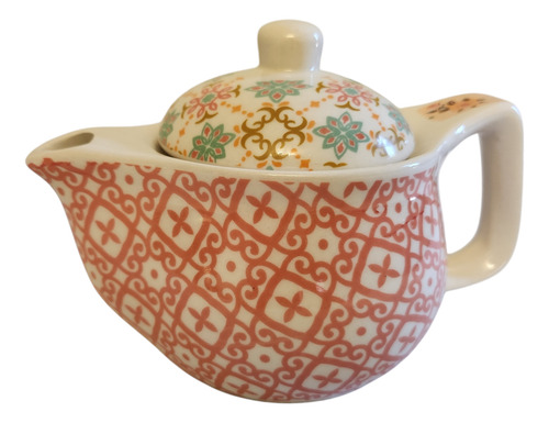 Tetera Cerámica Oriental Rococó Con Infusor