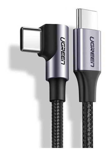 Cable Carga Rápida Ugreen 3a 60w & Datos Usb C- Usb C 90º-1m