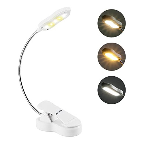 Merisky Luz De Libro Recargable Con Clip En La Luz Led Para