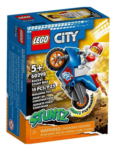 Lego City - Motocicleta De Acrobacias Foguete - 60298 14 Pçs Quantidade De Peças 14