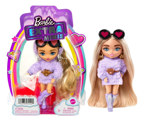 Barbie Extra Minis Muñeca #4 (5.5 Pulgadas) Con Moda Morad.