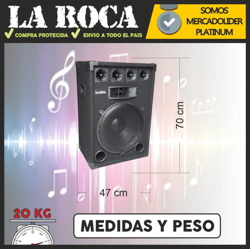Imagen 6 de 10 de Espectacular Bafle 15 3 Vias 400w Alfombrado - La Roca