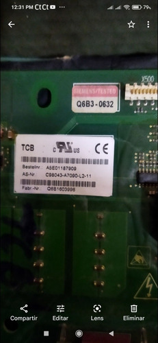 Siemens Placa Tcb Del Inversor S120 C98043-a7090-l2 A5e01187