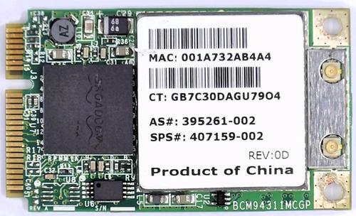 Tarjeta Wifi Mini Pci-e Broadcom Bcm94311mcg 802.11b/g