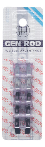 5 Fusibles Ficha Plana Tipo Automotor 4a 18.4x5.1mm