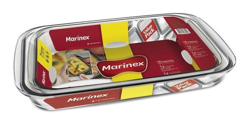 Set De 2  Fuentes Asadera De Vidrio Para Horno Marinex