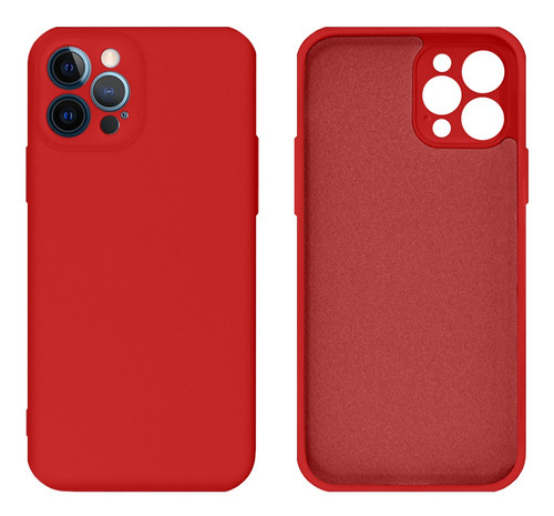 Capa Protege Câmera Silicone Veludo Compatível iPhone 12 Pro Cor Vermelho