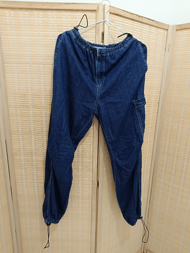 Pantalón Cargo Jeans Azul Dama Mujer  Talle M Indian 