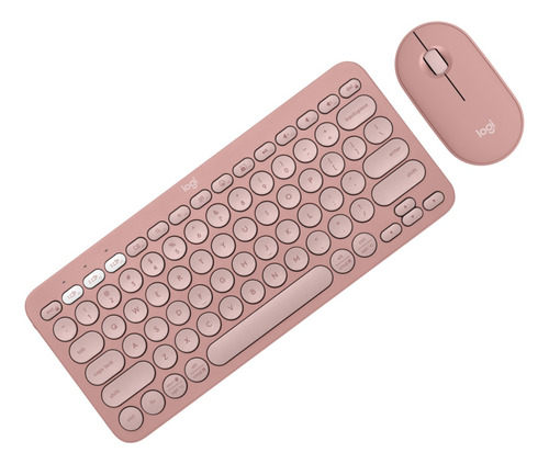 Combo Logitech Bluetooth: Teclado K380s + Mouse M350s, Rosad