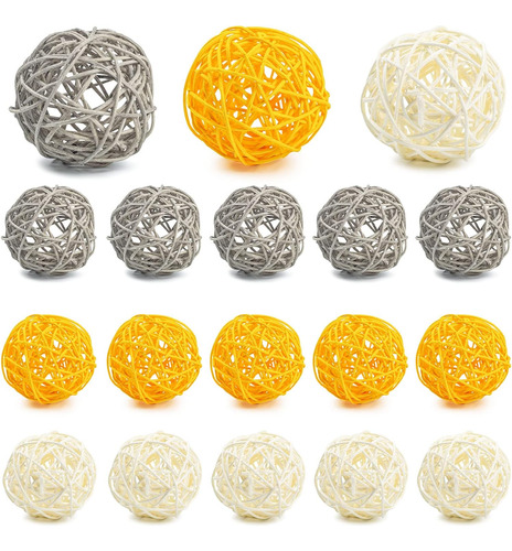 18pcs Grandes Bolas De Mimbre De 2,8 Pulgadas De Mimbre...