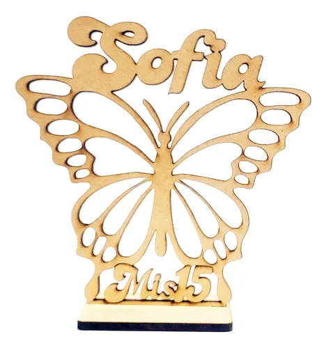 comprar Combo Souvenirs 15 Años Nombre Mariposa + 1 Central Oferta !
