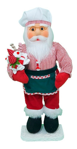 Boneco Natal Papai Noel Confeiteiro 87cm Padaria Restaurante NÃO SE APLICA