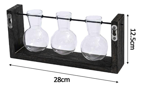 Maceta Colgante De Vidrio, 28cm X 12,5cm Tres Botellas Retro