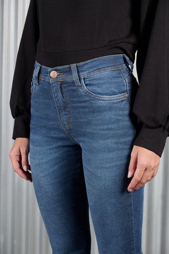 Pantalon Semi Oxford Cenitho Crop Bio Stone Con Tajo
