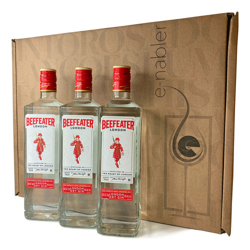 Pack X3 botellas de ginebra Beefeater London Dry 750ml c/u