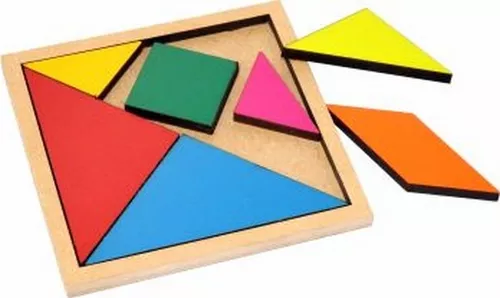 Tangram Quebra-cabeça E Bom De Laço Brinquedo Pedagógico Mdf