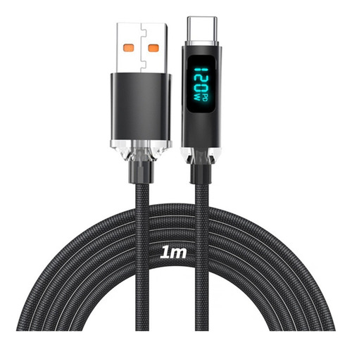 Cabo Usb-c Para Tipo C Com Visor Digital, Carregamento