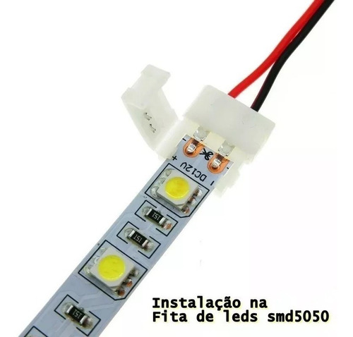 Imagem 5 de 6 de 10 Conector Emenda Fita Led 3528 5050 Extensao 2 Vias Femea